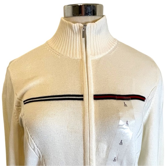Tommy Hilfiger White Zip-Up Sweater NWT - Picture 6 of 14